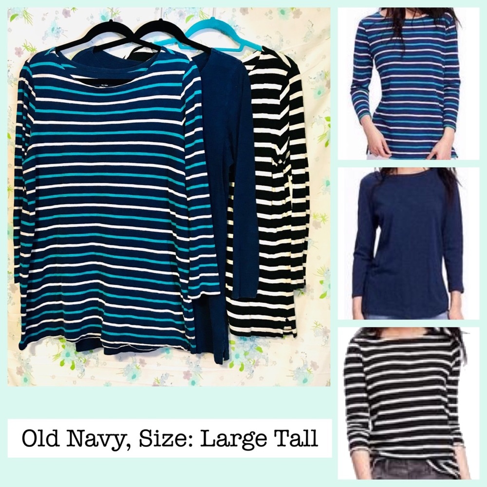 Old Navy Boatneck 3/4 Sleeve Tunic Bundle Lot